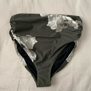 Albion Fit Olive Floral Swim Bottoms High Waisted